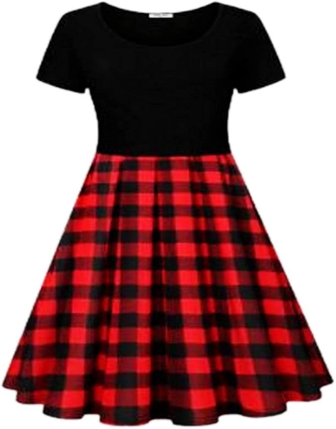 Amazon.com: Vestido de Navidad con diseño de búfalo rojo y negro con  monograma para niña : Ropa, Zapatos y Joyería