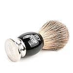 Luxury Shaving Brush for Men by VIKINGS BLADE, Ultra Heavy Acrylic & 316L Steel Handle, Super Strong Knot Backbone, Minimal Shedding, Fast Lather, Extremely Smooth & Plush on Skin (Dark Stallion) - Image 5