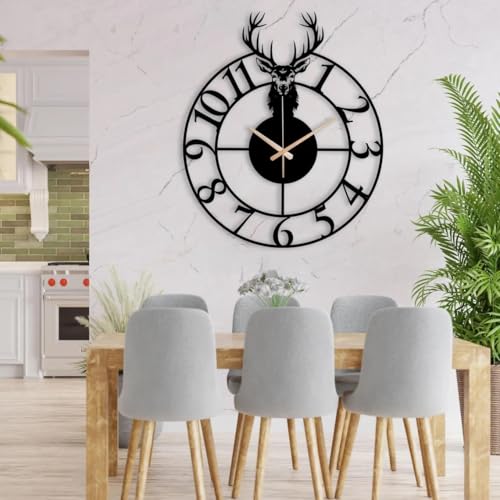 Image of Morden Metal Wall Clock for Living Room, Bedroom, Office, Kitchen, Stylish Wall Clock for Home and Hall, Designer Big Size Modern (DA-180, 60 CM)