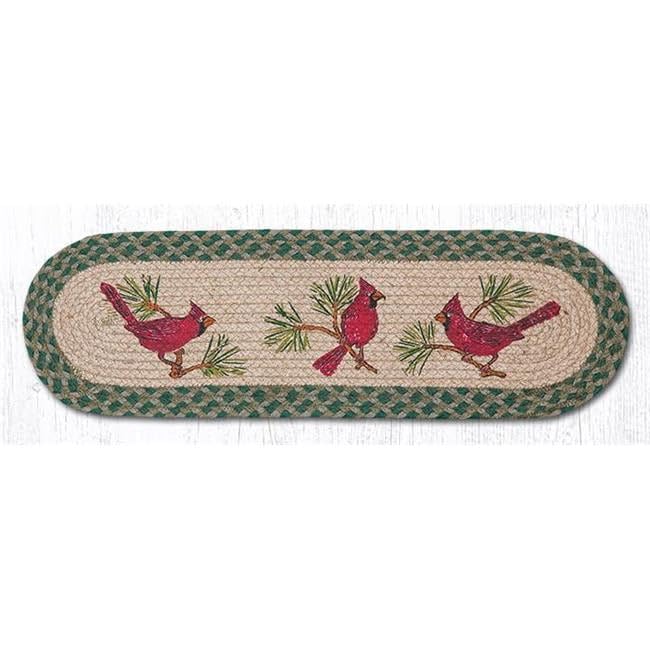 27 x 8.25 in. Cardinals Printed Oval Stair Tread Rug
