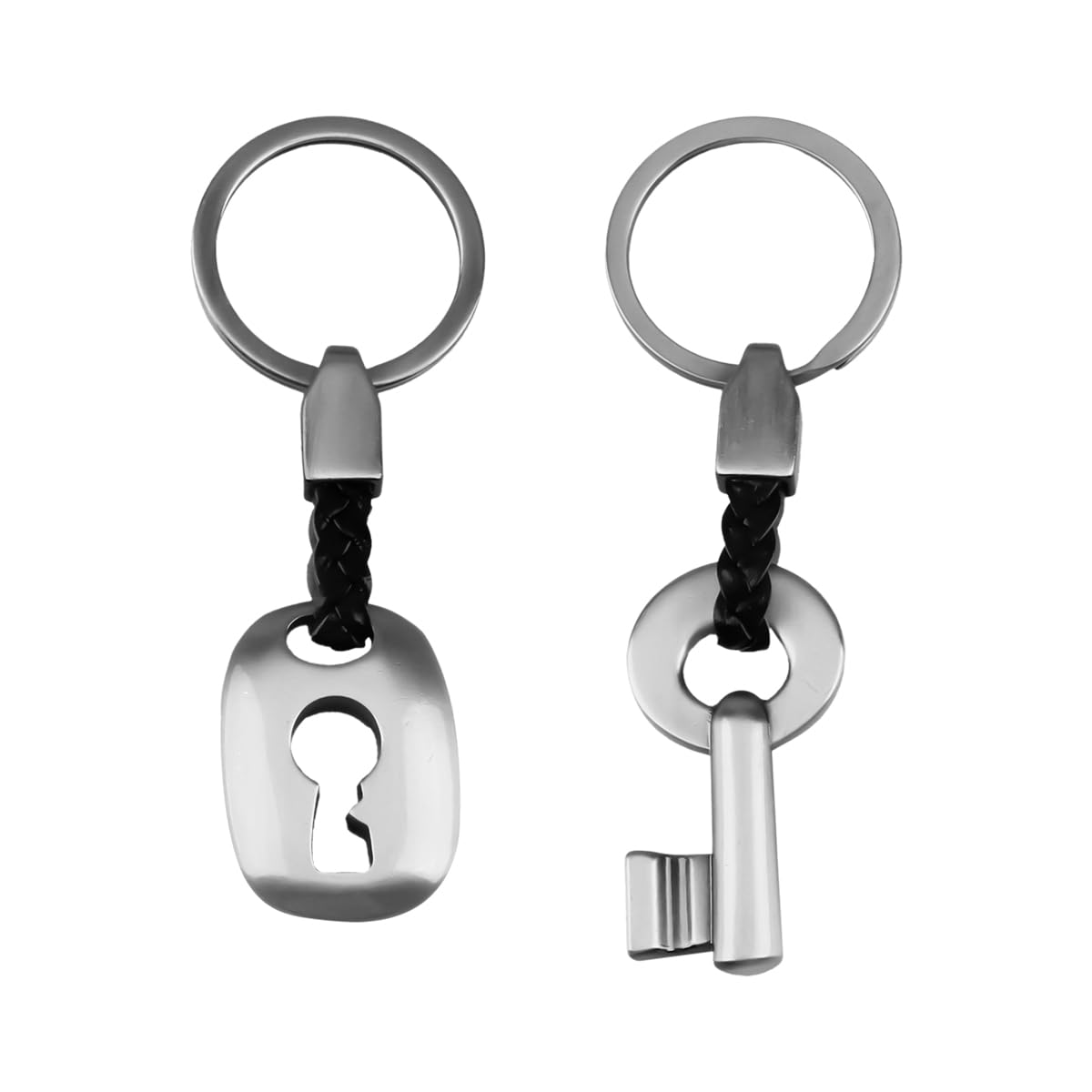 Lotsdonxia Unisex Silver 2 Pcs Couple Keyrings Set - Valentine's Day Present, Romantic Gifts For Him And Her, Creative Wedding Keepsake For Commemoration Day Celebration