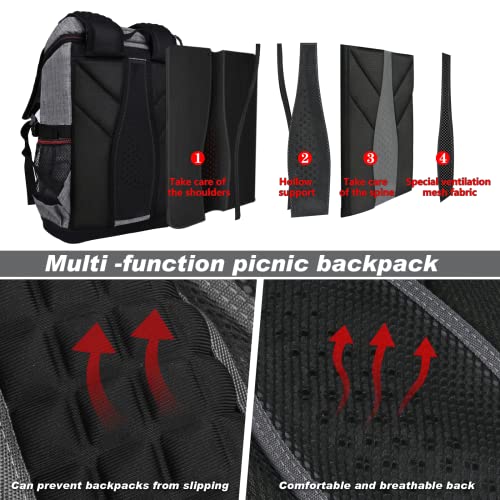 Icemi Cooler Backpack 36 Cans,Lightweight Backpack Coolers Insulated Leak Proof With Fully-Insulated Cooler Base For Men And Women Camping Hiking,Travel, Shopping （Grey） #TOP1