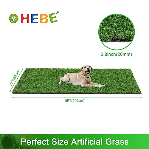 HEBE Artificial Turf Rug,2'x6', Grass Mat with Drainage Hole, Reusable Grass Turf Mat Pee Pad for Dog Potty Training Indoor Outdoor Use