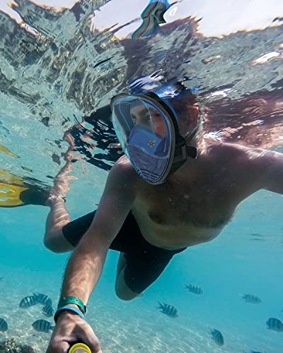 image for QingSong Full Face Snorkel Mask for Adults, Snorkeling Gear with Camer