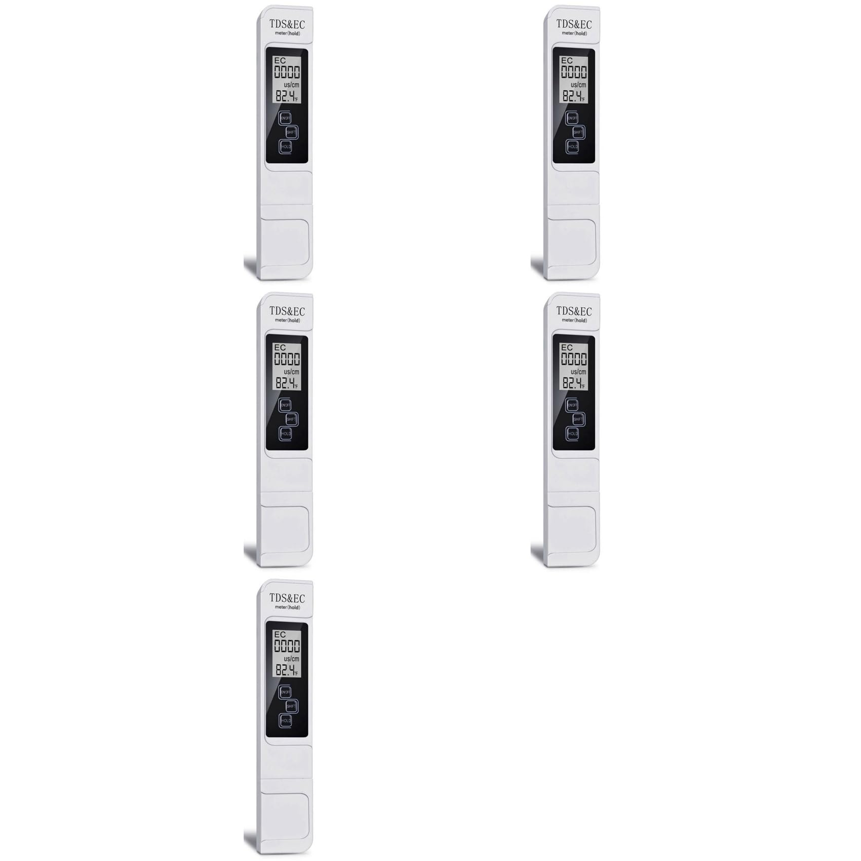 Jnchdghwa White 5X Tds Ec Meter Digital Water Quality Tester 0-9999 Ppm Measurement Range Water Purity Temperature Meter Tester