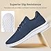 AMANSSE Men's Slip On Walking Shoes Running Comfortable Tennis Breathable Non Slip Athletic Gym Workout Cross Training Fashion Sneakers Navy Blue Size 10.5