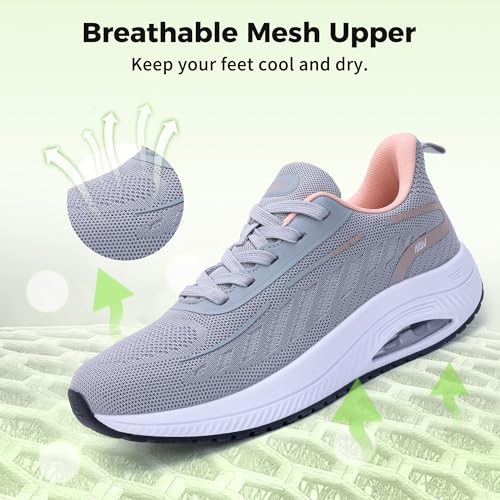 Image of RomenSi Women Arch Support Walking Shoes Plantar Fasciitis Sneakers Orthotic Tennis Shoes for Gym Workout All Day US 6-11