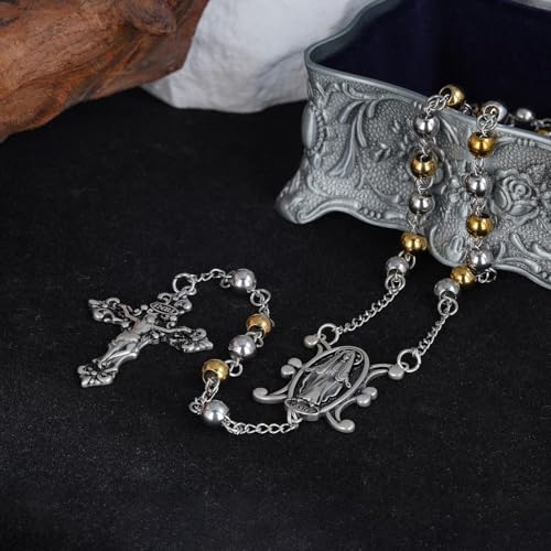 Rosary Necklace 925 Sterling Silver Rosary Pendant Rosarios Catolicos for Men Women3