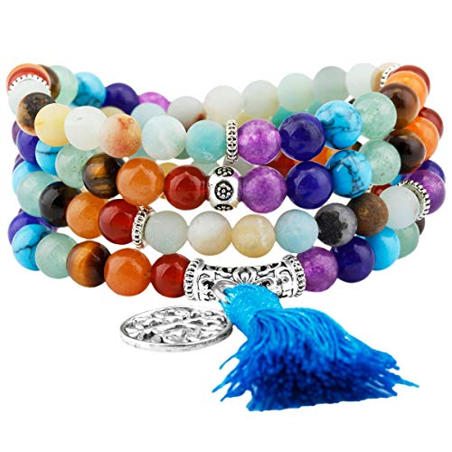 KYEYGWO 108 Gebet Mala Perlen Armband für Damen Herren, 6mm...