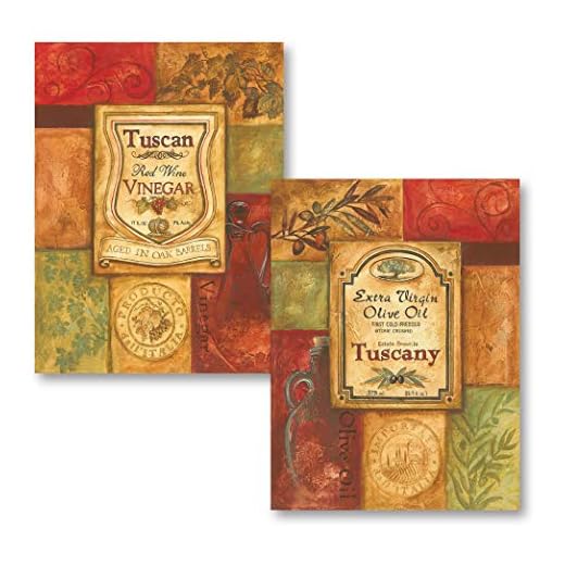 2 Tuscan Retro Olive Oil and Vinegar; Kitchen Decor; Two 12X16 Poster Prints