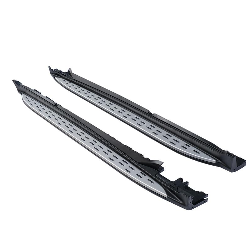 Marchepieds latéraux en plastique ABS + aluminium avec finition aluminium brossé - Noir de Modifycar pour Mercedes GLC SUV + Coupé (X253/C253) - 2015-2022