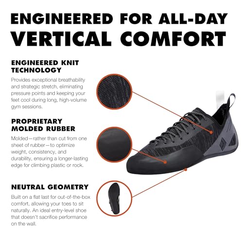 Image of BLACK DIAMOND Men's Momentum Lace or Strap Rock Climbing Shoes, Gym /Outdoor