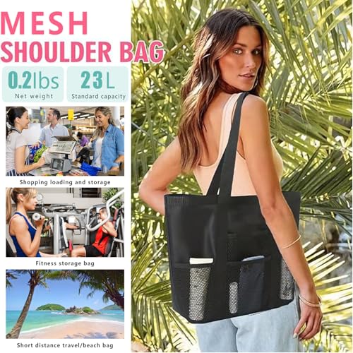 Mesh tote bag, suitable for daily travel, shopping, weekend trips, beach bags, fitness bags2