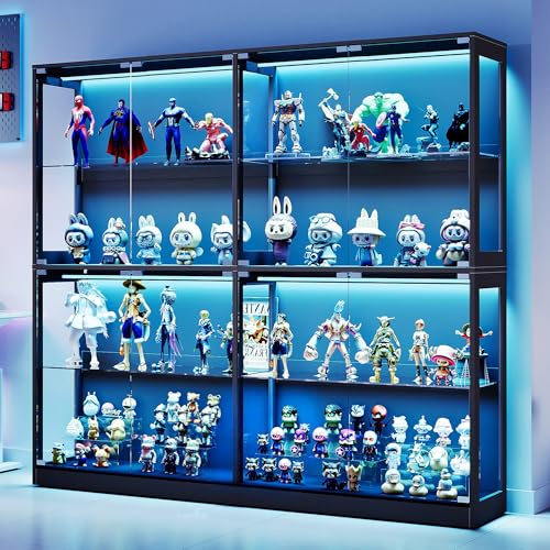 Image of AMERLIFE 75-Inch RGB Display Cabinet with Glass Shelves