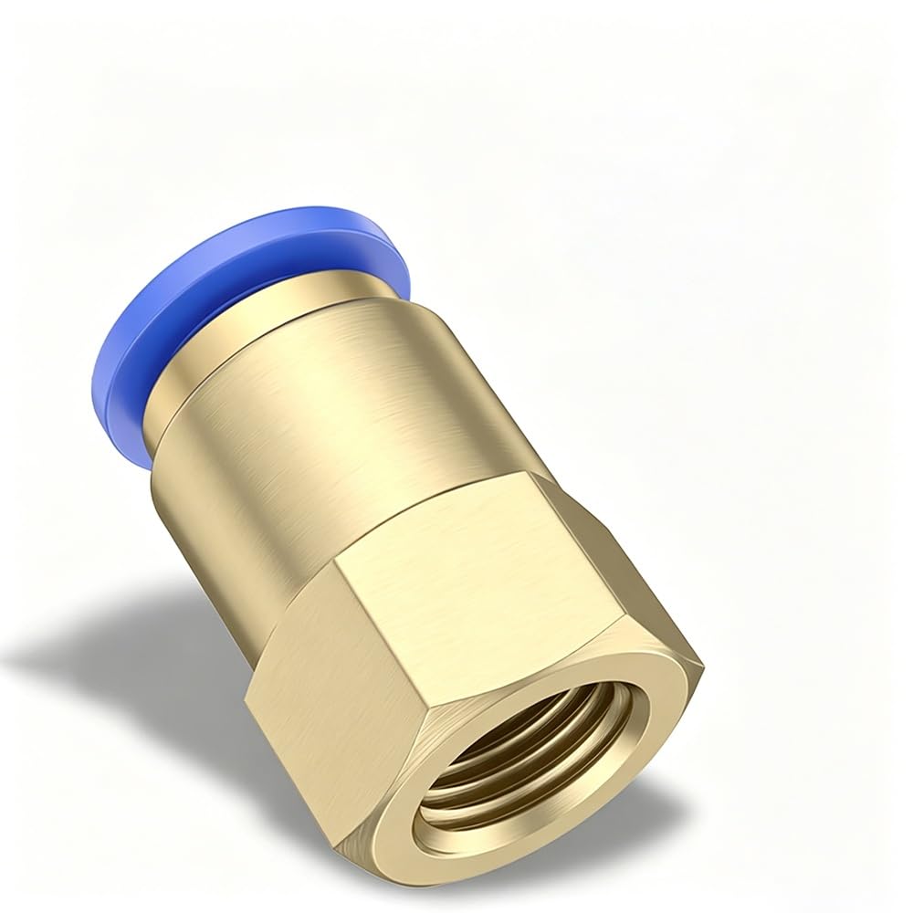 1pc PCF Push-to-Connect Air Fitting, American Standard NPT Internal Thread N1/8-N1/2, for 4-12mm Pneumatic Hose & Vacuum(PCF10-N01(NPT1l8))