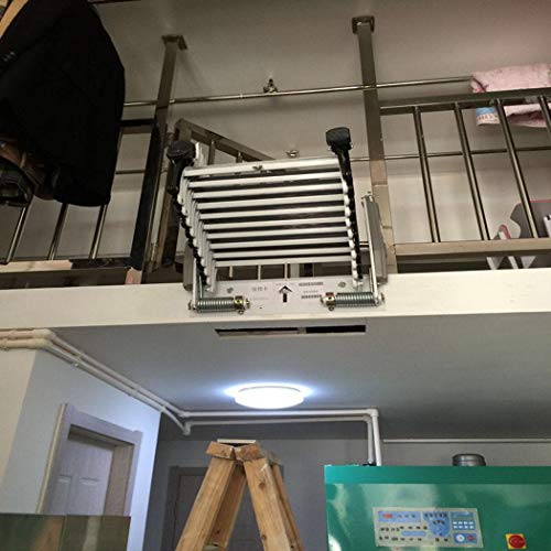Z6 Aluminum attic Ladder Invisible Folding Staircase Multi-Function loft Ladder 3.28ft-9.84ft Custom (Pure White,Carbon Steel)