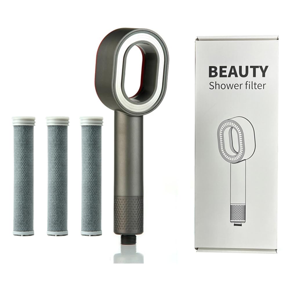 Alcachofa de ducha con filtro ACF con alta presión de agua, ahorro de agua, eliminación de cloro y purificación de agua para el cuidado de la piel y el cabello, incluye 3 filtros, conector universal