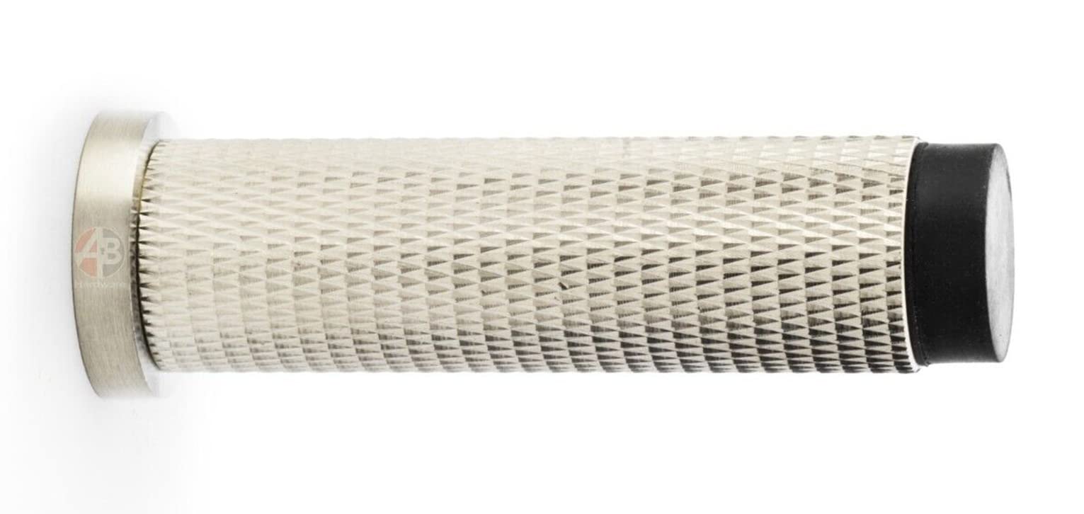 Ab Hardware Satin Nickel Solid Brass Knurled Cylinder Projected Door Stop Internal Doors
