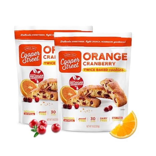 Cooper Street Cookies Orange Cranberry Biscotti Cookies 18 Ounce Pouch (Pack of 2)