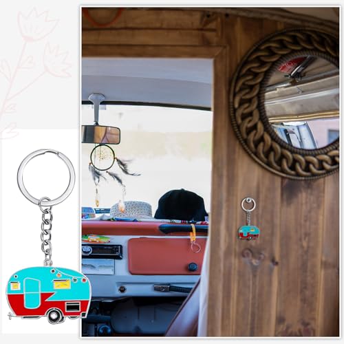 Jadive 2 Stück Camping Geschenke 1 Paar Camping Socken und 1 Wohnwagen Schlüsselanhänger Lustiges Camping Zubehör für Männer Frauen Reise Camping Liebhaber Geburtstag Geschenke(Schwarz,39-46)