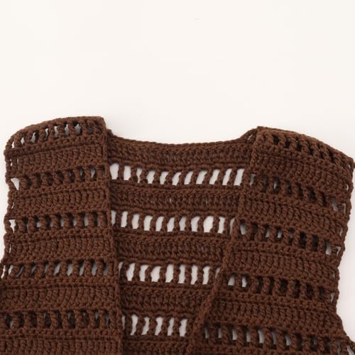 Noomelfish Girls Crochet Fringe Vest Kids Boho Tassels Cardigan Western Cowgirl Outfit (5-12 Years)3