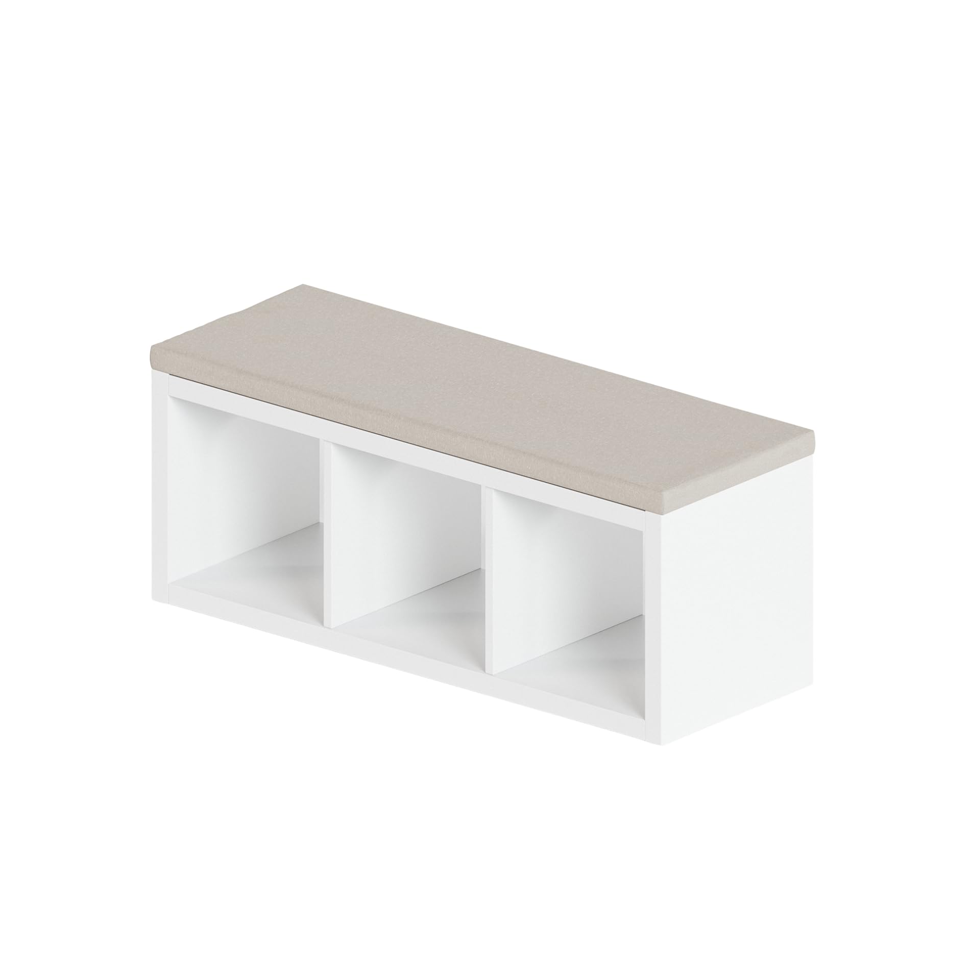 Sitzauflage für Kallax Regal 1x2, 1x3 und 1x4-4cm dickes Sitzkissen, Polster + waschbarer Bezug mit Reißverschluss - Ideal für Sitzbank im Flur & Kinderzimmer, in Grau oder Beige (111, Beige)