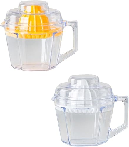 Manual Plastic Fruit Juicer Hand Press Citrus Squeezer Kitchen Tool for Orange Lemon Grapefruit Small Portable Yellow Household Manual Juice Maker