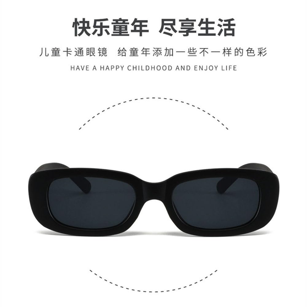 Lindos lentes de sol rectangulares esmerilados UV400 para exteriores, para niñas y niños, lentes de sol clásicos para niños