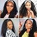 ISEE Hair Headband Human Hair Wigs 180% Density Water Wave Curly None Lace Front Wigs for Black Women Glueless Deep Wave Machine Made 18Inch