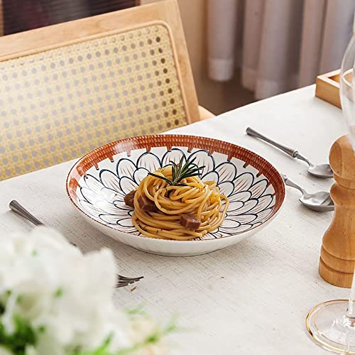 Image of Porcelain Bowls and Plates Dinnerware Set, Japanese Style Set of Bowls and Plate with Gift Box, Assorted Dinner Serving Set for Cereal, Soup, Pasta, Oatmeal, Salad, Rice (8 Bowl + 4 Plate)