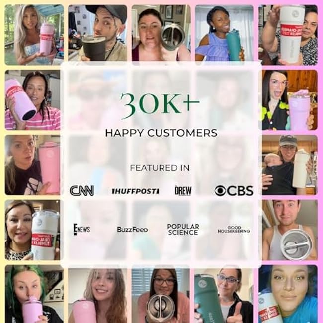 2-in-1 Hot & Cold Vacuum Insulated 30oz Tumbler, Stainless Steel, Dual Chamber, Leak-Proof, BPA-Free, Split Cup, 2 Drink, 2 Sides, Cup Holder Friendly, Coffee & Water (Hartley Black)