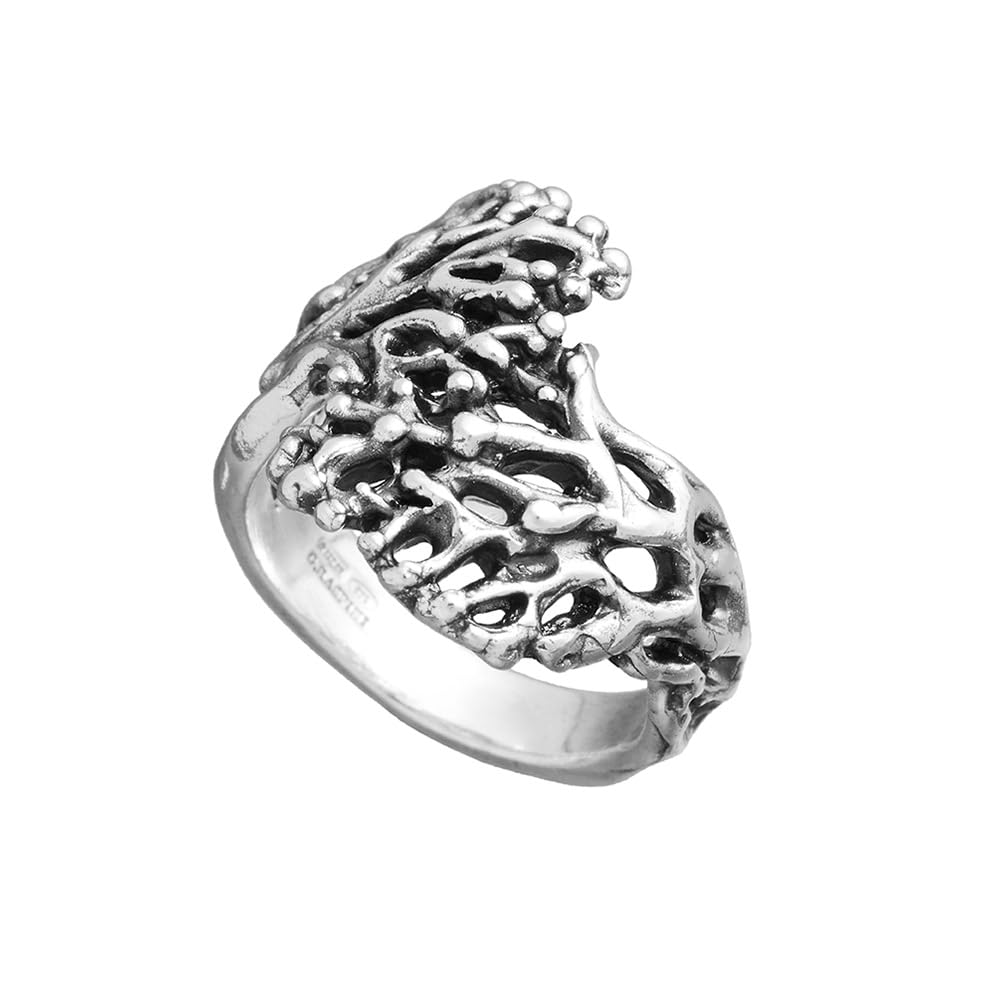 Giovanni RaspiniContrarié Coral Ring in 925 Silver 11917 Size 16, Silver, No Gemstone