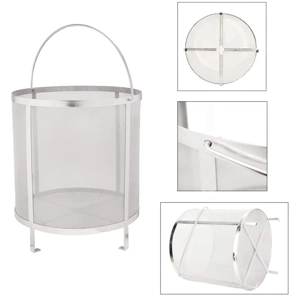 Filtro de lúpulo para vino de acero inoxidable 304 - Colador de tolva para elaboración de cerveza, malla de 300 micrones, ideal para elaborar cerveza, lúpulo, barril, tetera, filtro de 35 x 35 cm