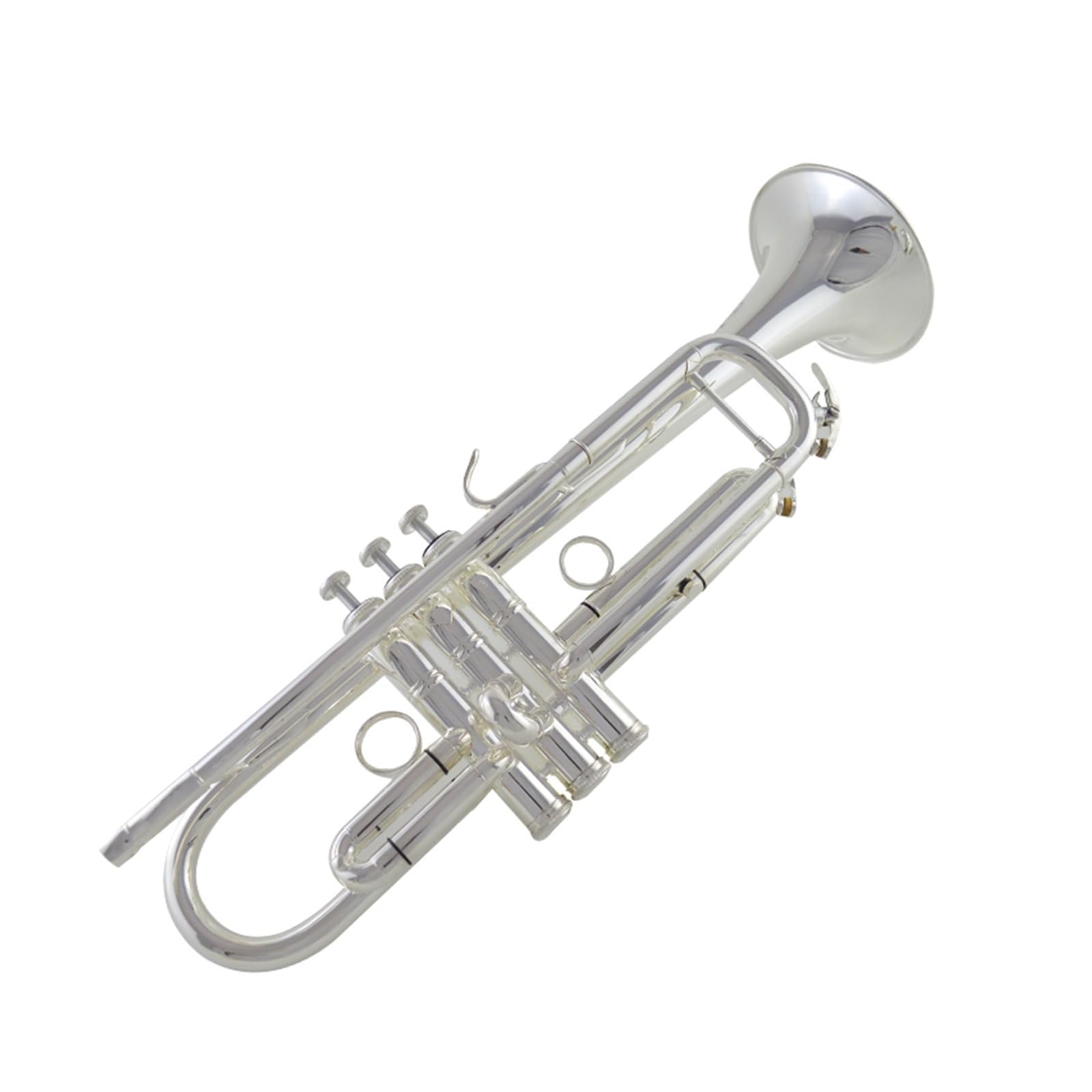 trąbka instrument Posrebrzany instrument trąbkowy w tonacji B z jednym ustnikiem i jednym dzwonkiem