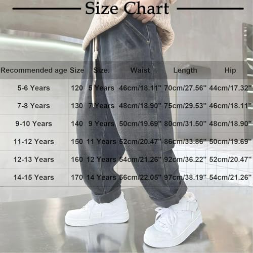 Boys Y2k Hip Hop Jeans Baggy Wide Leg Skater Denim Pants for Kids Casual Loose Fit Long Trousers Streetwear3