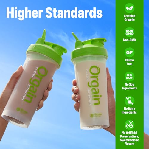 Image of Orgain Organic Vegan 21g Protein Powder, Chocolate Fudge, 10 Travel Packs | Plant based protein, 7g prebiotic fiber, low net carb, no added sugar or lactose ingredients, non-GMO, for shakes & smoothies