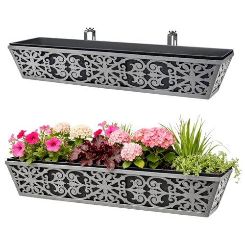 2 Pack 30 Inch Window Boxes Planter for Outdoor Plants