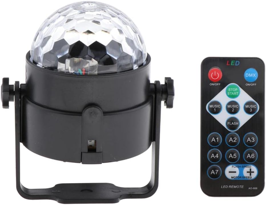 7 Modes Disco Party s LED Flashing DJ Bar Lamp with Remote Control | Super Bright Crystal Disco Ball for DJ Karaoke Holiday Wedding Room Decoration | Long Lifespan 10,000 Hours |