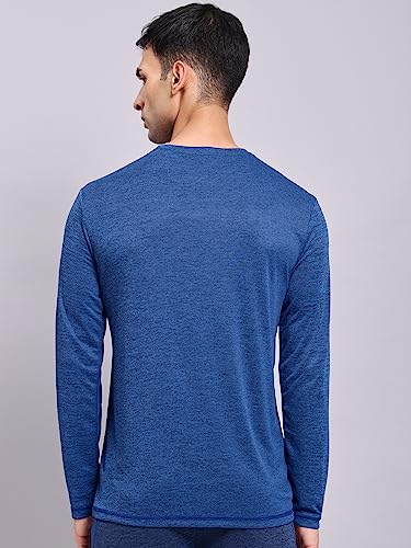 Image of TECHNOSPORT Men's Slim Fit Full Sleeve Round Neck T-Shirt, Double Cool Quick Dry Moisture Wicking Stretchable Sports Gym and Casual Wear