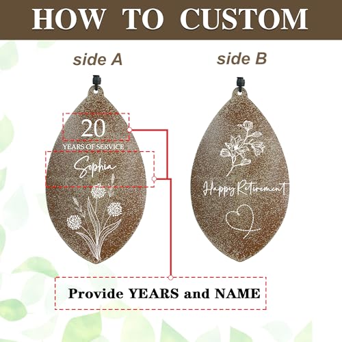Image of ASTARIN Personalized Happy Retirement Gift, Custom Name Retirement Wind Chimes for Women Men, 35 inch Large Deep Tone Wind Chime Retire Gifts for Teacher Co-Workers Boss
