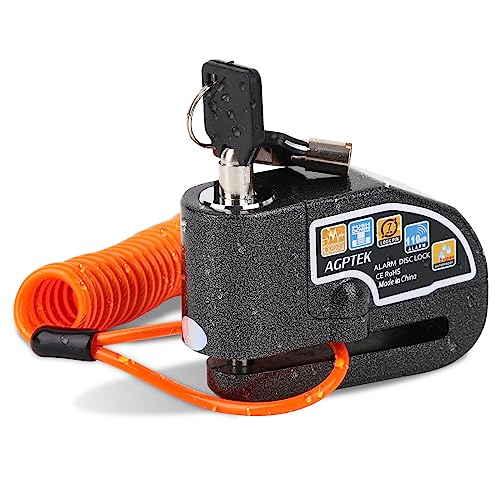 AGPTEK Kit d'Alarme Moto Antivol, 110dB Bloque Disque avec 1.5M Câble Antivol Sécurité à...