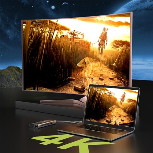 Image of Black-R Amazon USB C Hub, with Ethernet RJ45 8-in-1 USB Type C Hub with 4K HDMI Power Delivery SD /TF Card Reader Multi USB Port for Laptop and Other Type C Devices MacBook Pro M1 M2 M3 M4