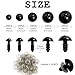 Plastic Safety Eyes for Amigurumi, 240PCS 6mm - 14mm Black Solid Craft Doll Eyes with Washers for Crafts, Crochet Toy and Stuffed Animals