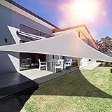 Qoosea Vela de Sombra 3x3x3m Impermeable Triángulo Toldo Patio Trasero Cubierta de Sombra Toldo de protección Solar Toldo con Cuerdas 95% Bloque UV Cubiertas de pérgola para Jardín Gris