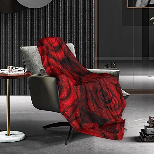 Novelty Throw Blanket Ultra Soft Plush Throw Blankets Fluffy Red Rose Throw Blanket Gifts For Christamas And Birthday #TOP1