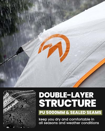 OutdoorMaster 2 Person Camping Tent, 4 Seasons Lightweight Backpacking Canopy, Waterproof and Weatherproof Sun Shelter, Double Layer Outdoor Cabana for Camping, Hiking and Mountaineering - Image 5