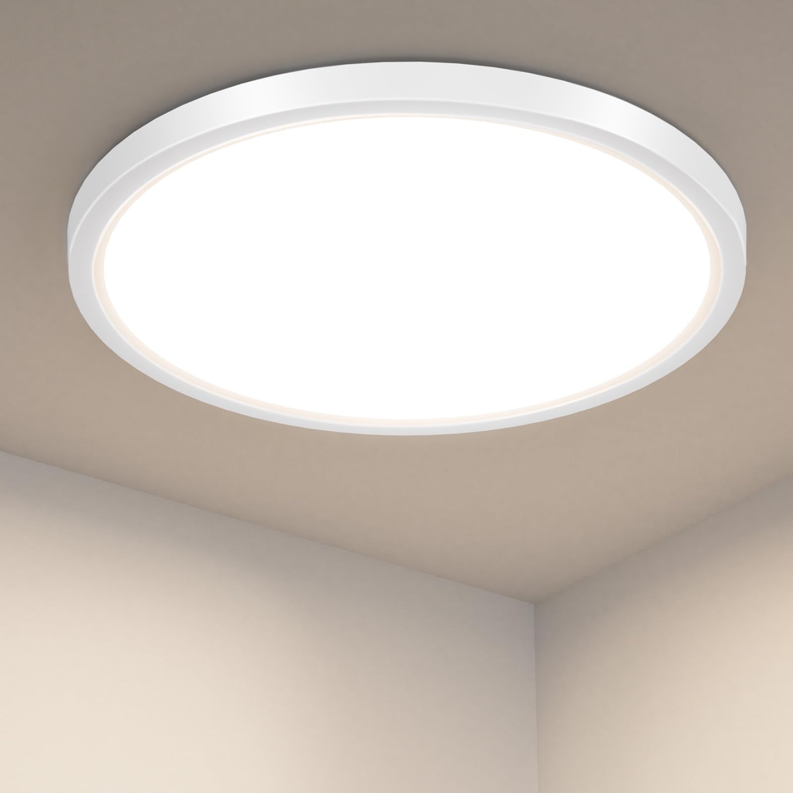 Lampa sufitowa LED, 18 W, 1800 lm, 4000 K, Ø22, okrągła lampa sufitowa do łazienki, kuchni, sypialni, przedpokoju, garażu, balkonu, biura