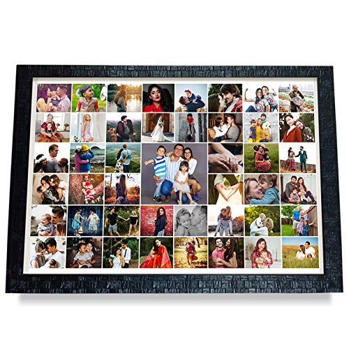 The Wolf Store Synthetic Wood Personalized Wall Collage Photo Frames (Blackmettalic_8 X 10 Inch)