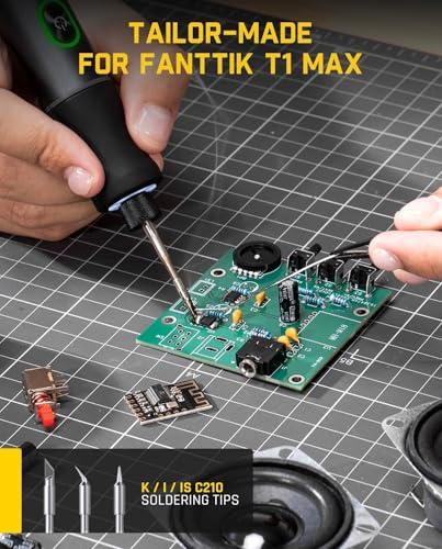 Fanttik C210 Soldering Iron Tips, Replacement Solder Tips for T1 Max, C210-K/I/IS, Rapid Heating, Minimum Required Power 12W, Solder Bits for Soldering Iron (6) - Thumbnail 2
