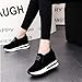 Imagen de UnoSheng Zapatos elegantes para mujer con tacón Sportflock Slip-on casuales Mujeres Cuñas Plataforma de moda para mujer Zapatillas de deporte mujer 39-42 Negro